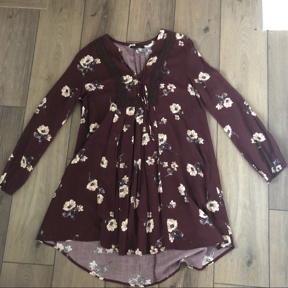 Blu Pepper Burgundy Dress